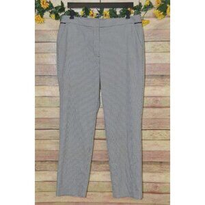 TALBOTS Heritage Gingham Ankle Pants Size 10 Black White Micro Check Career